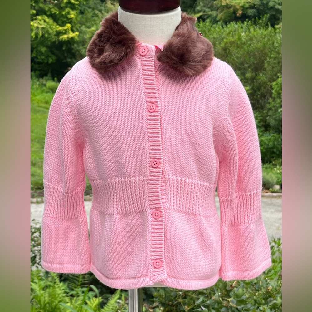 Vintage Gymboree NWT Pink Knit Sweater  Detachable Collar 18-24M Giraffe Club